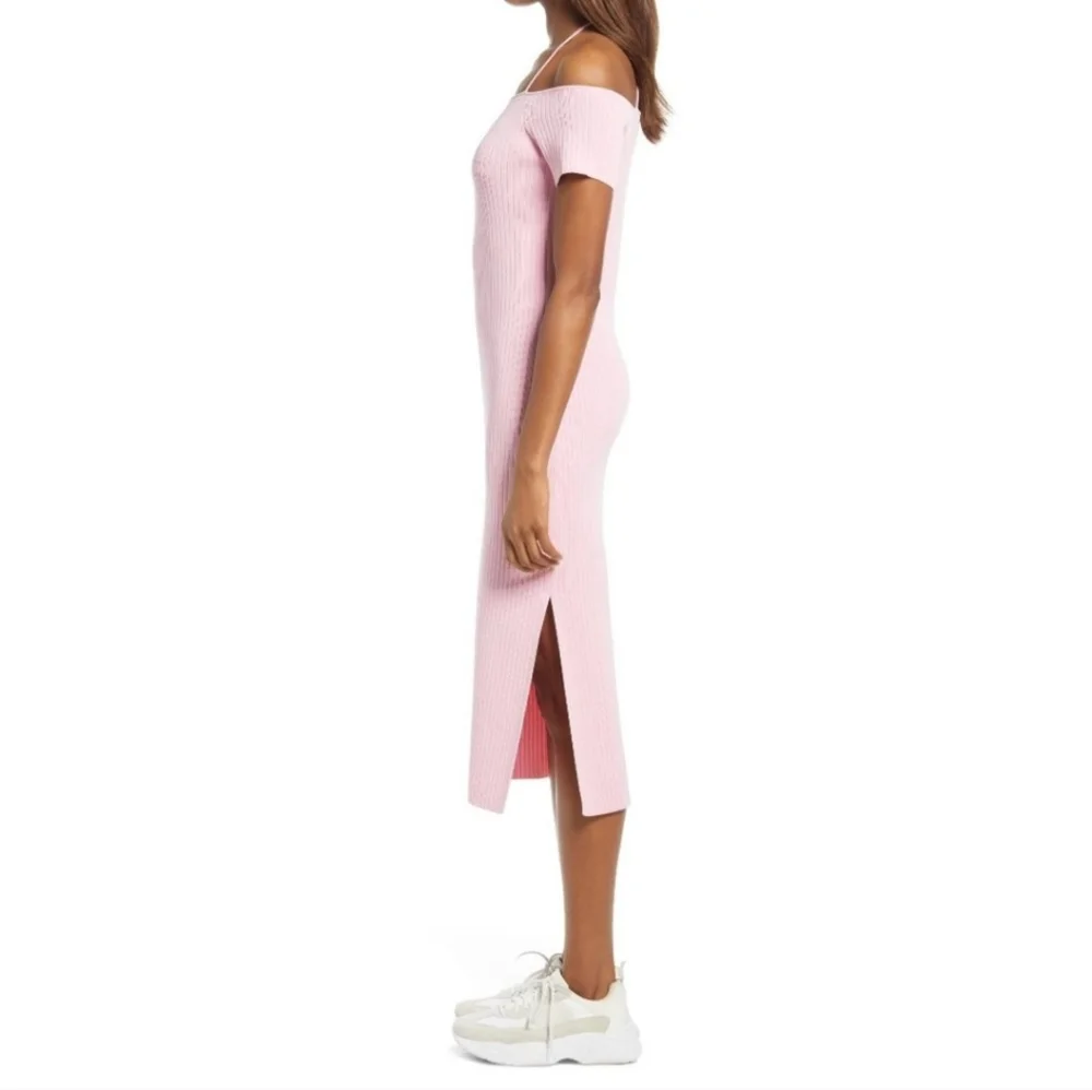 Wayf Deena Knit Off-Shoulder Midi Dress - Picture 3 of 5